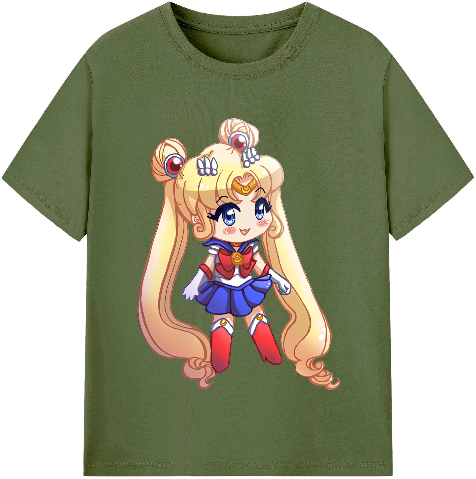 （画像用） 美少女戦士セーラームーン 月野 うさぎ つきの うさぎ Sailor Moon Tsukino Usagi 綿100％半袖Tシャツ（フロントプリント）